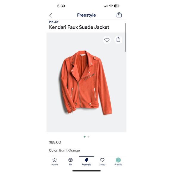 Market & Spruce Kendari Faux Suede Jacket Burnt Orange XL Stitch Fix - Picture 9 of 9